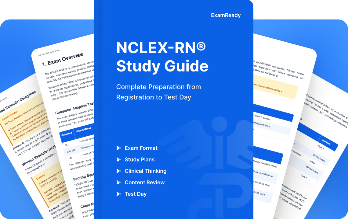 NCLEX-RN 2026 Study Guide with exam format overview, study plans, and test day strategies